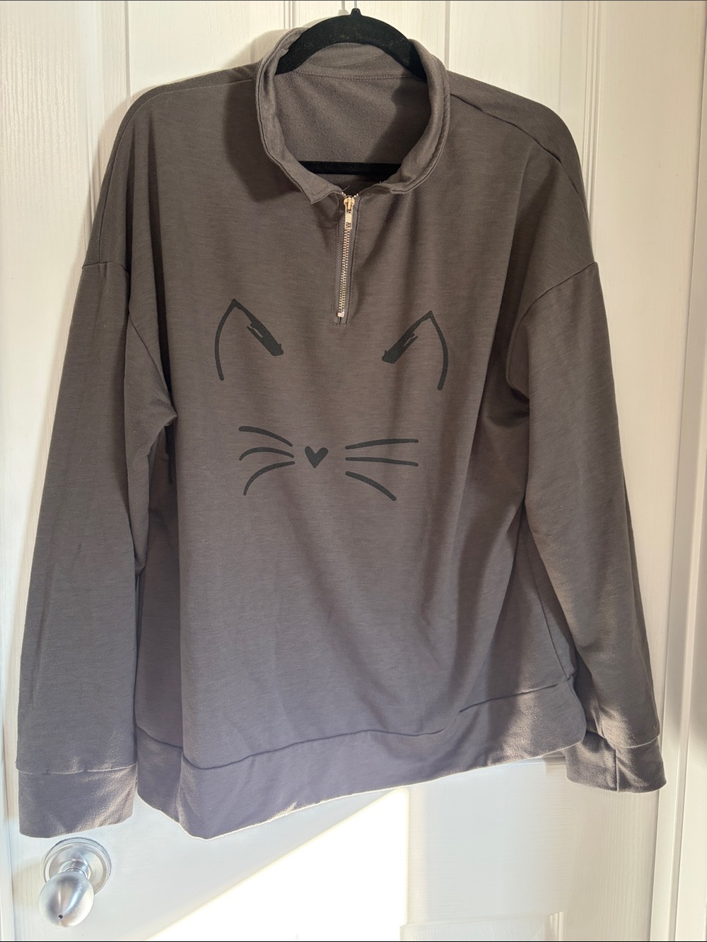 Cat Face Quarter Zip - Size XXL Women’s